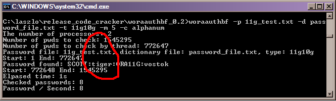 Dictionary attack with woraauthbf