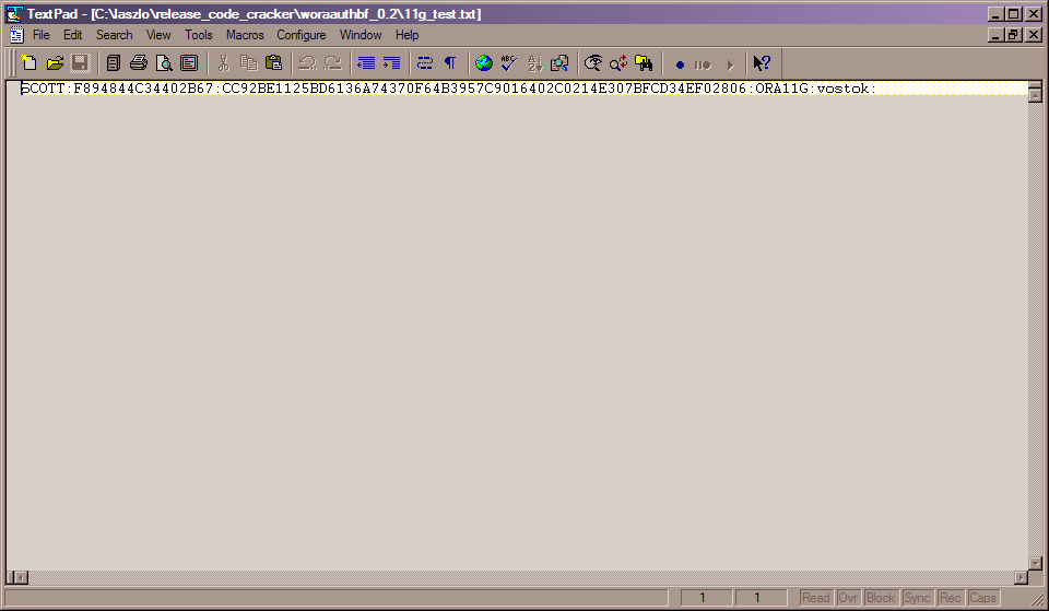 Password Hash file for woraauthbf