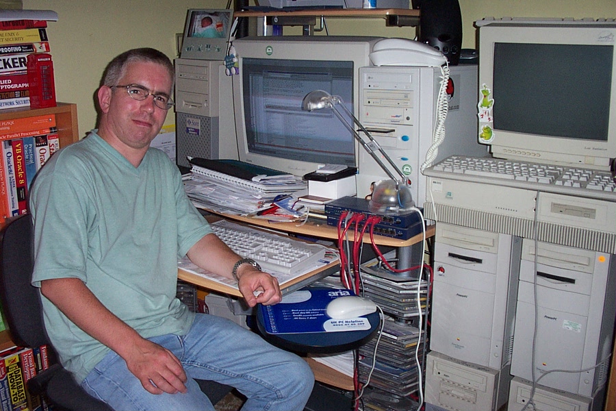 Pete Finnigan in his office