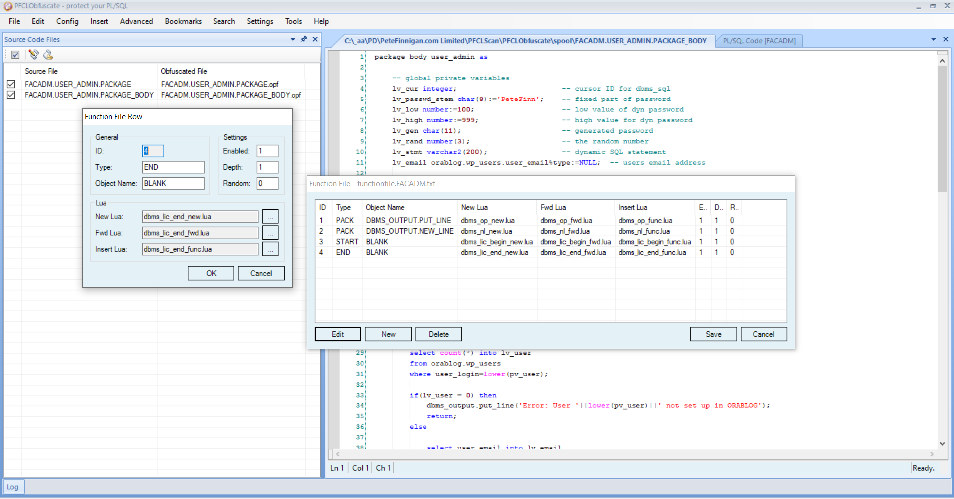 PFCLObfuscate dynamic obfuscation feature