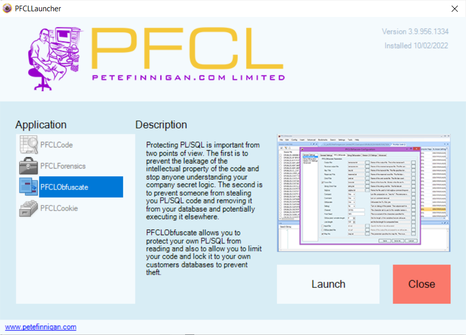 PFCLScan Applications Launcher