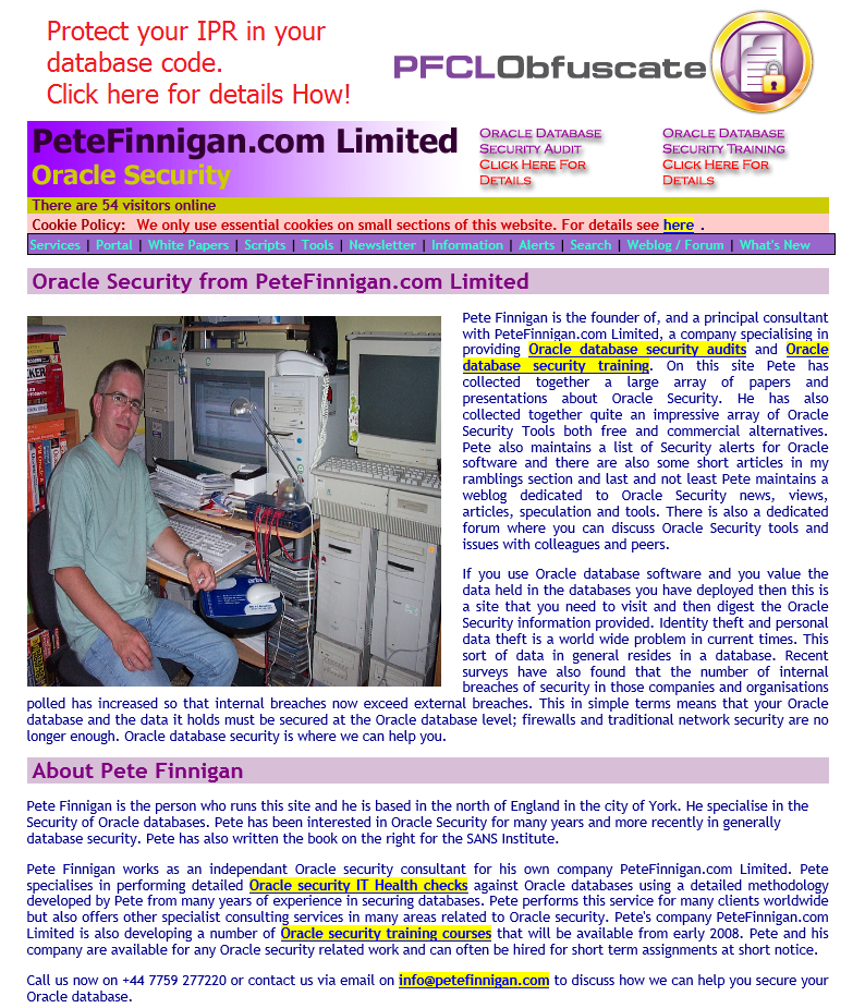 PeteFinnigan.com Old Website