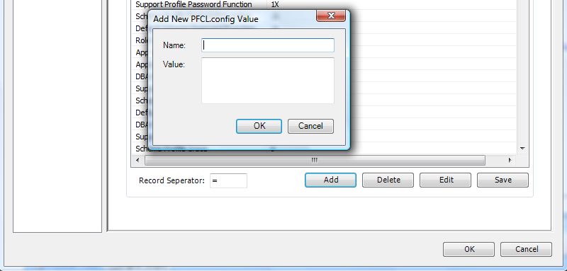 PFCLScan Configuration Dialog