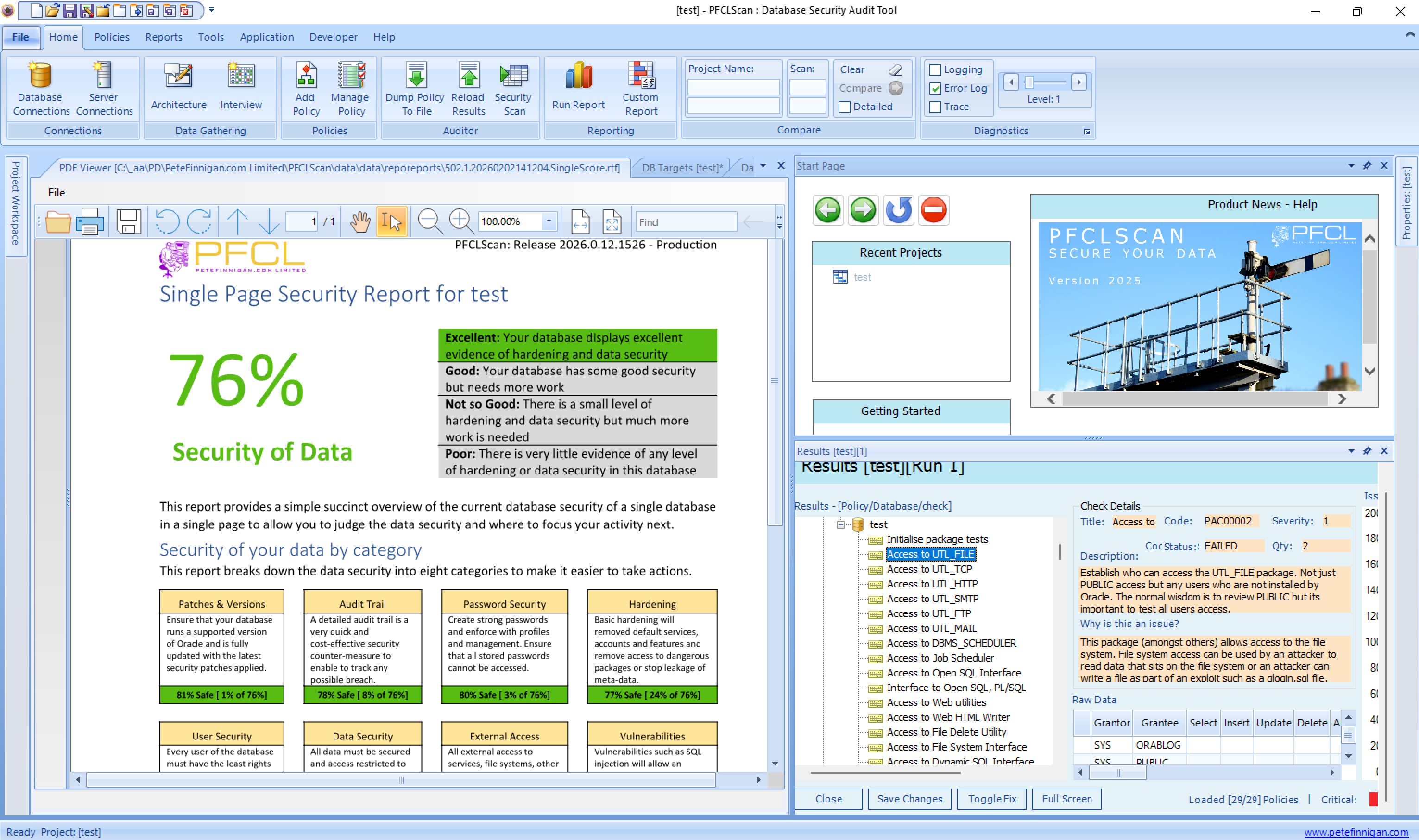 PFCLScan 2024 Start Page