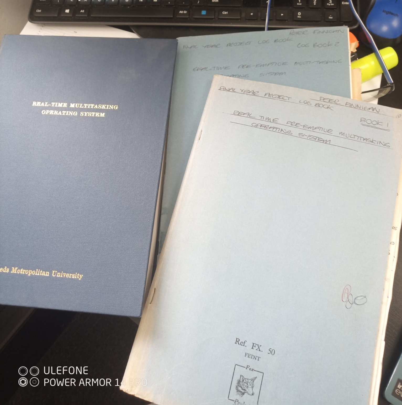 Pete Finnigan Degree and notebooks