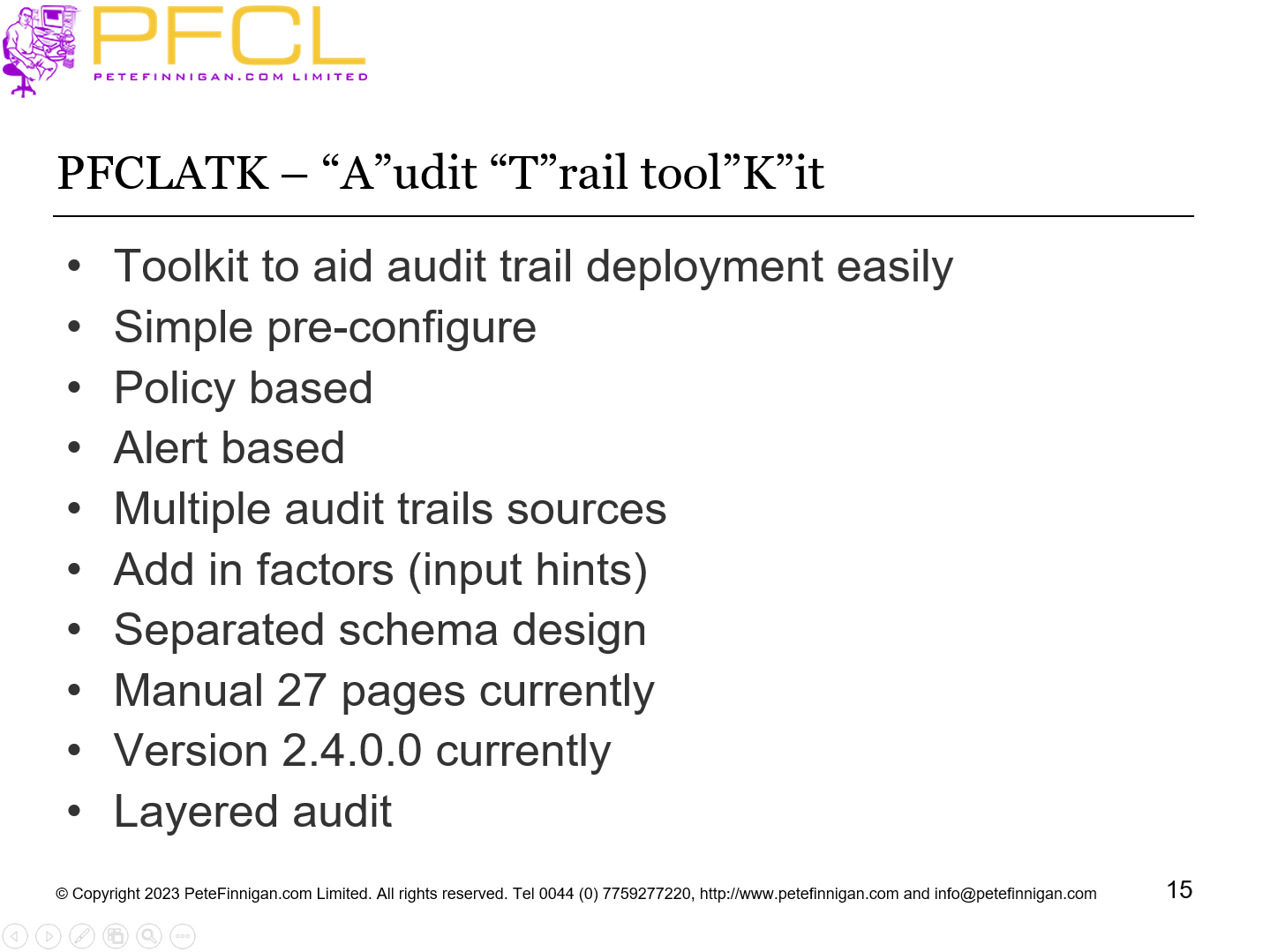 PFCLATK – “A”udit “T”rail tool”K”it
