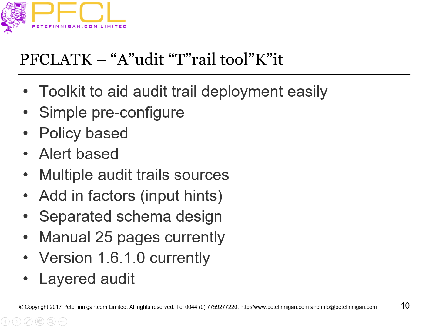 PFCLATK – “A”udit “T”rail tool”K”it
