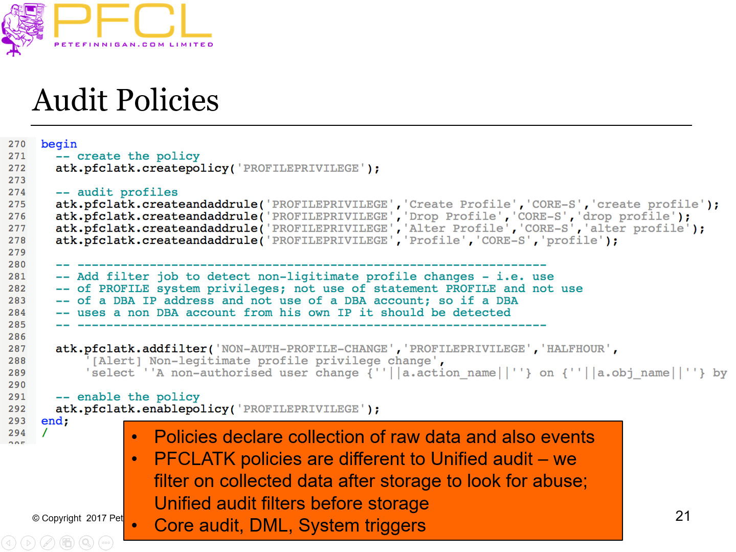 Audit Policies
