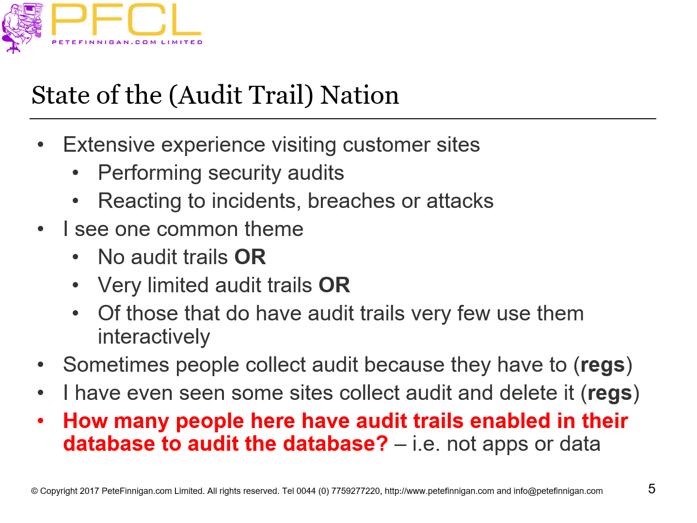 State of the (Audit Trail) Nation