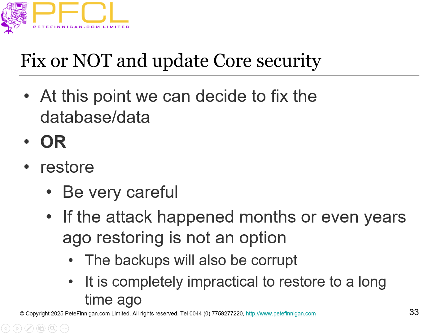 Fix or NOT and update Core security