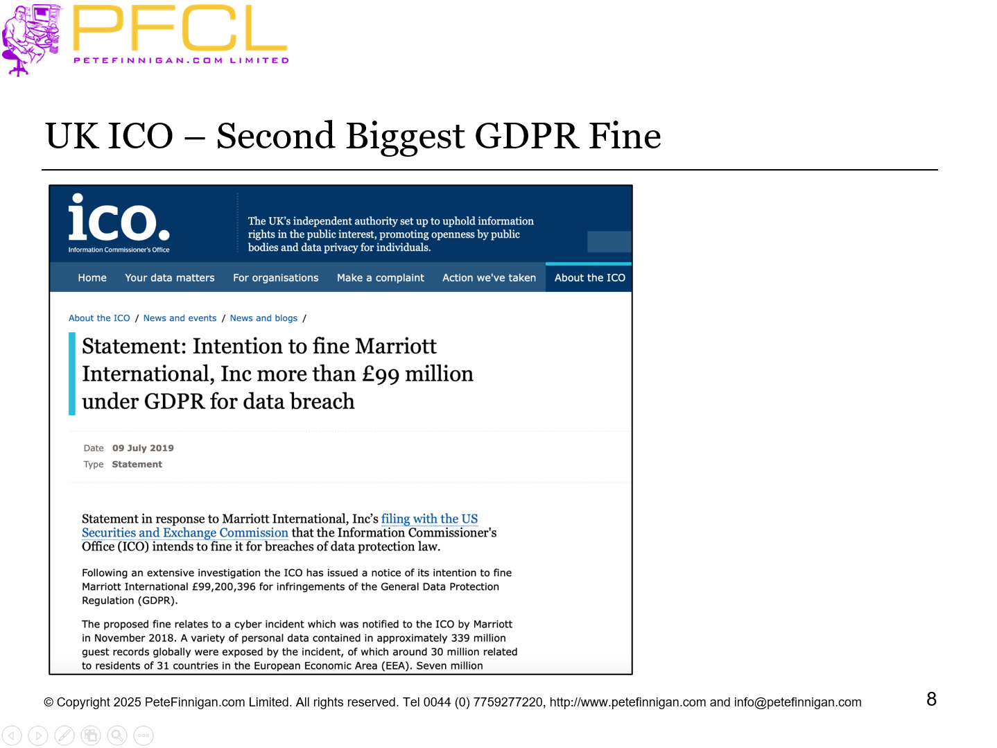 UK ICO – Second Biggest GDPR Fine