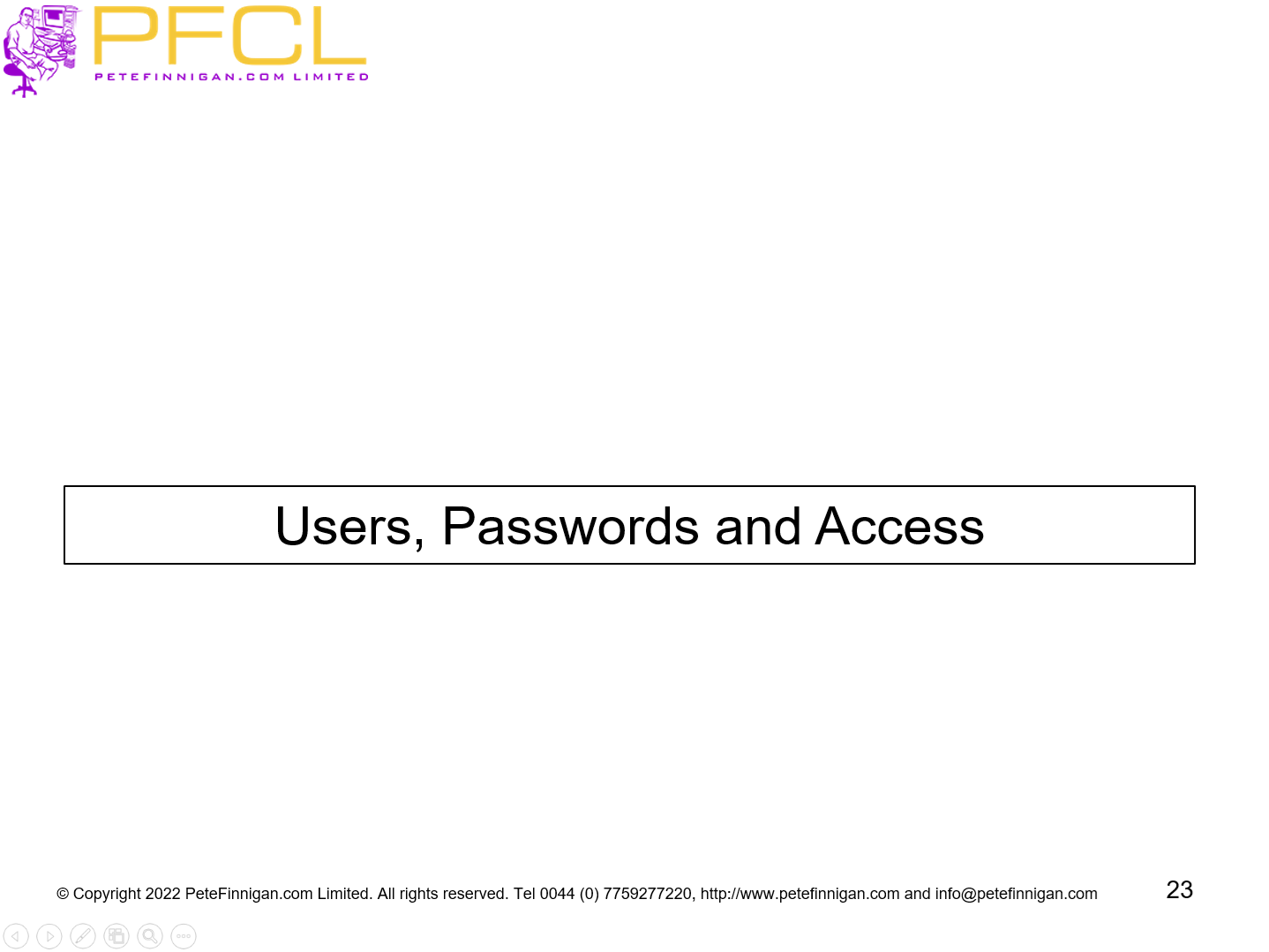 Users, Passwords and Access