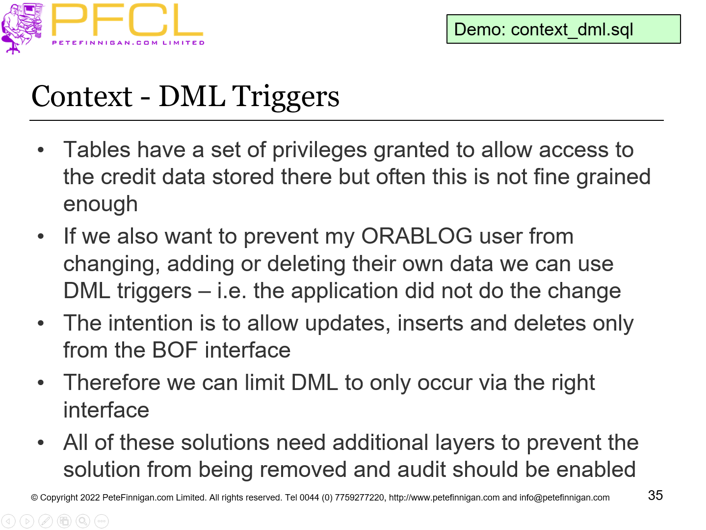 Context - DML Triggers