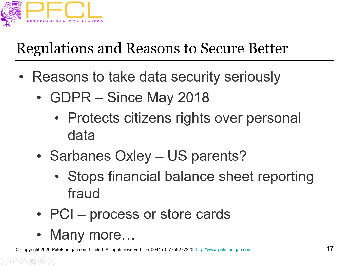 Regulations and Reasons to Secure Better