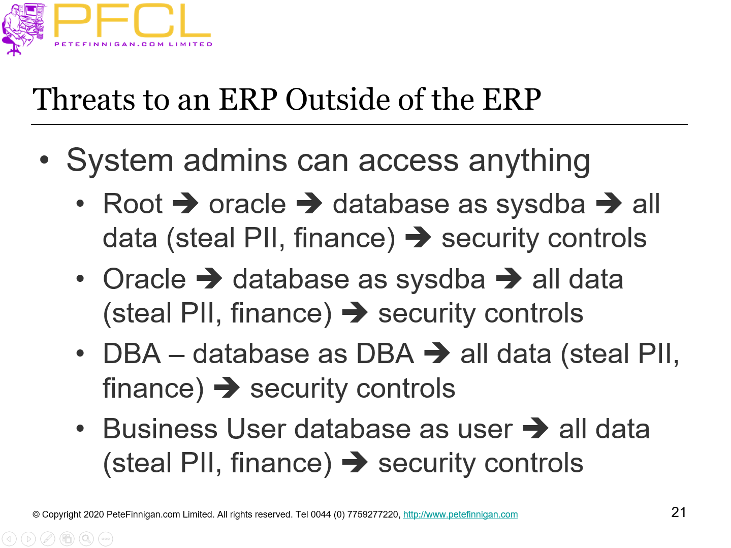 Threats to an ERP Outside of the ERP
