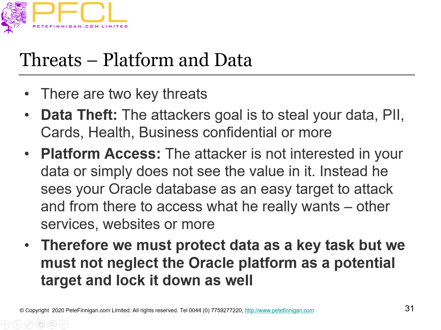 Threats – Platform and Data