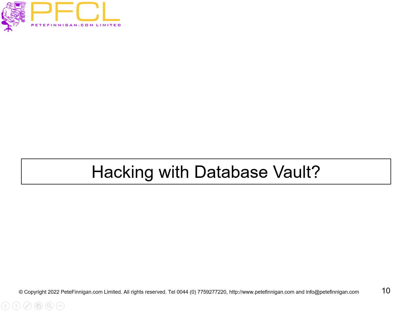 Hacking with Database Vault?