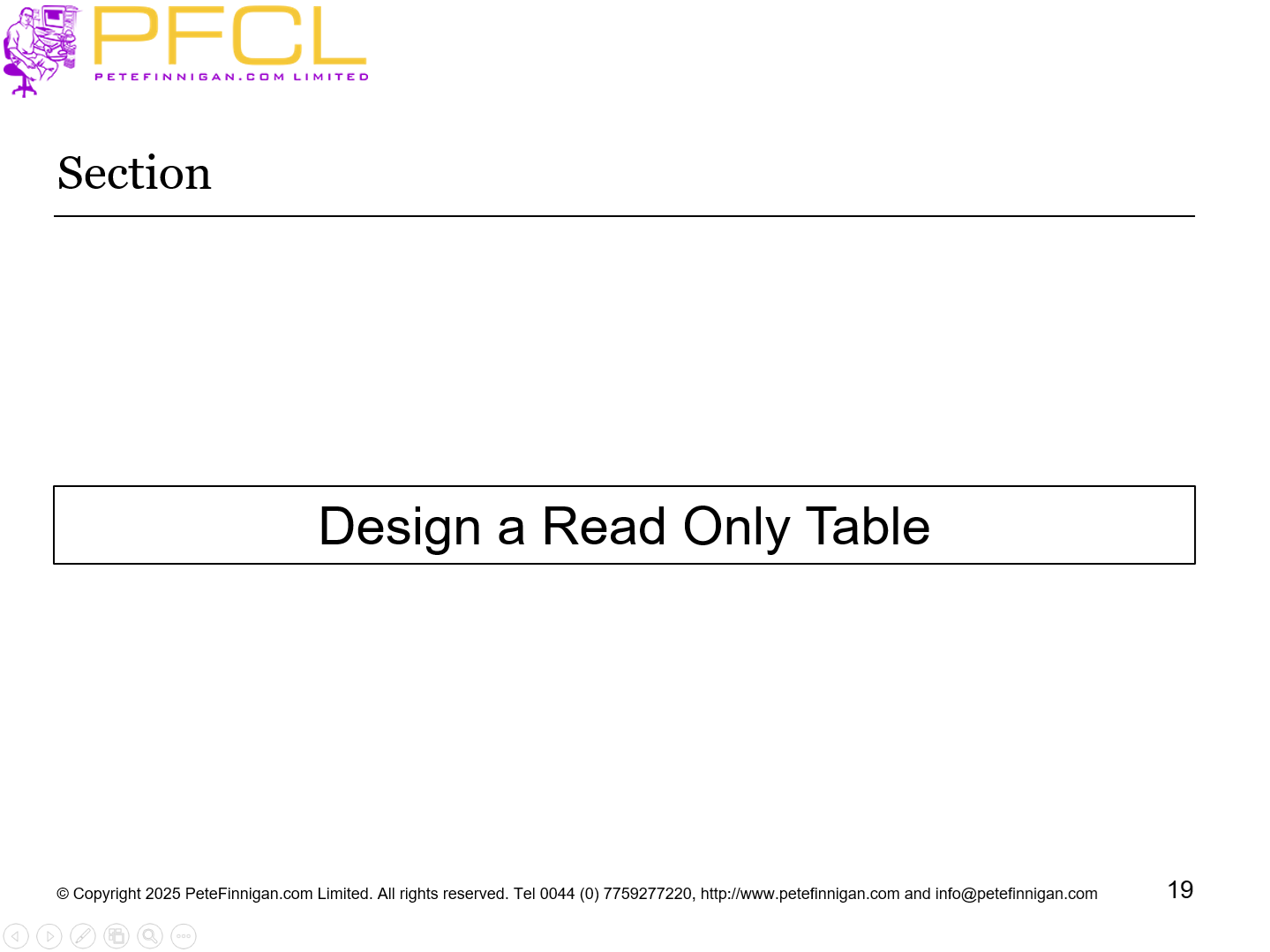 Design a Read Only Table