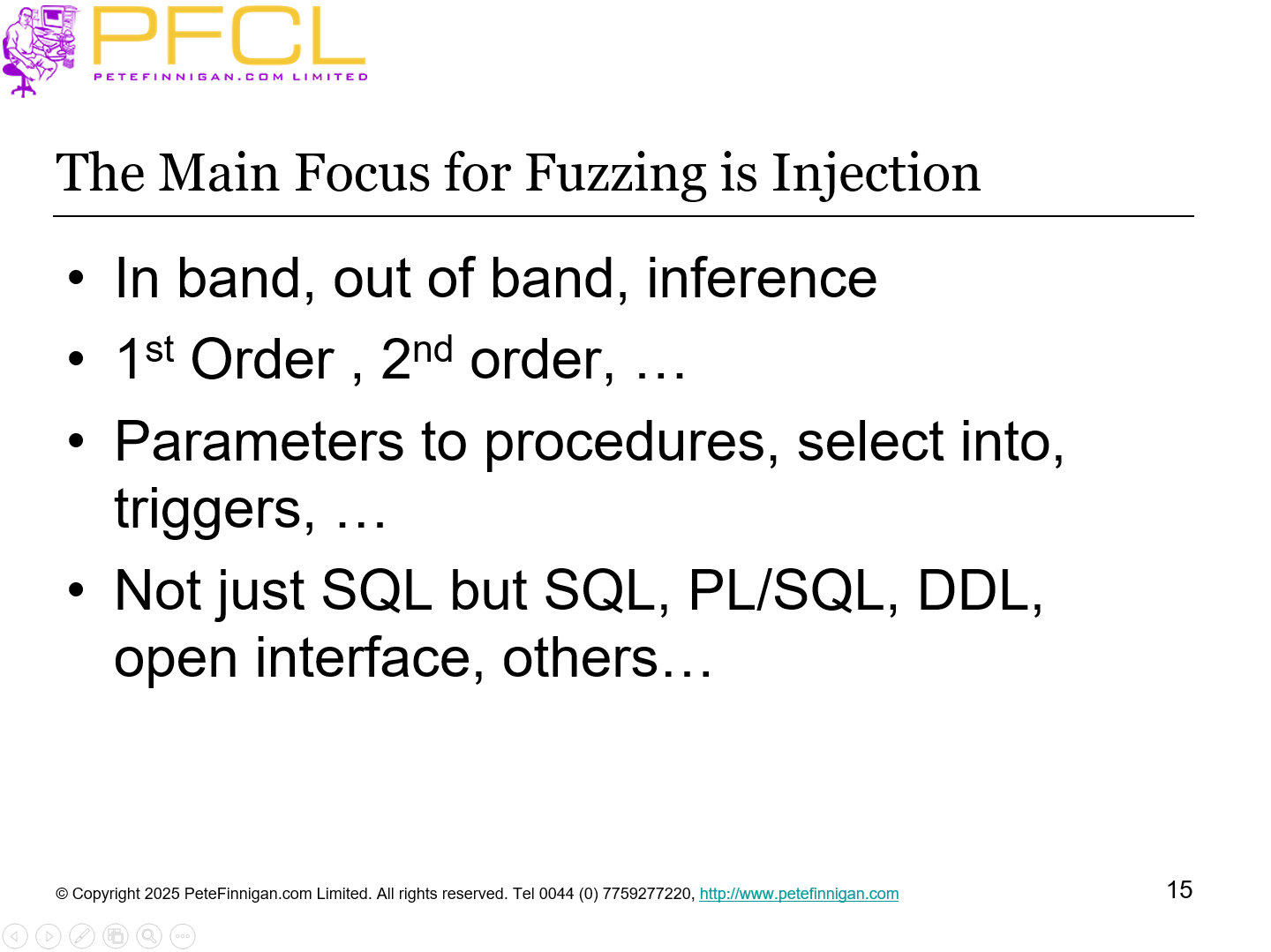 The main focus for Fuzzing is injection