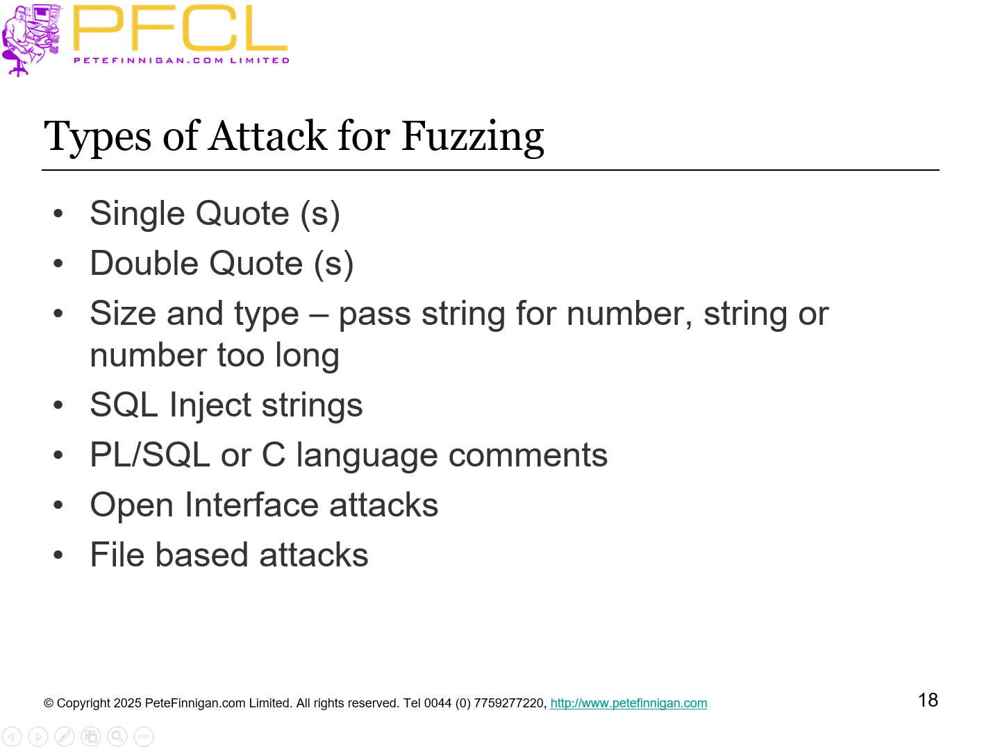Types of attack for Fuzzing