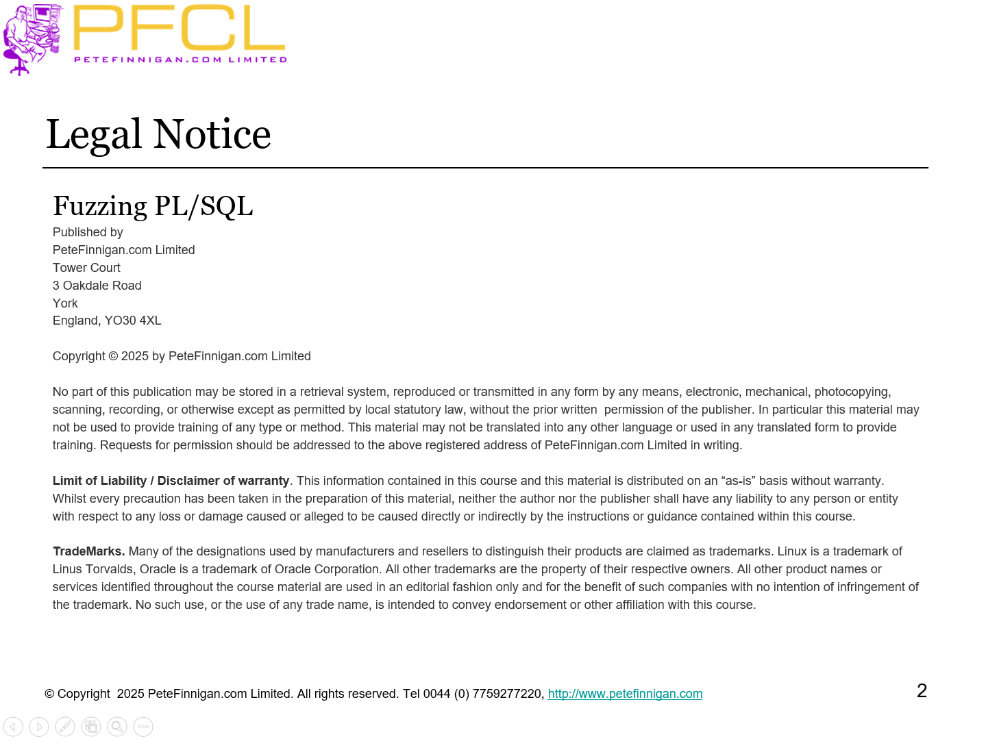 Legal notice