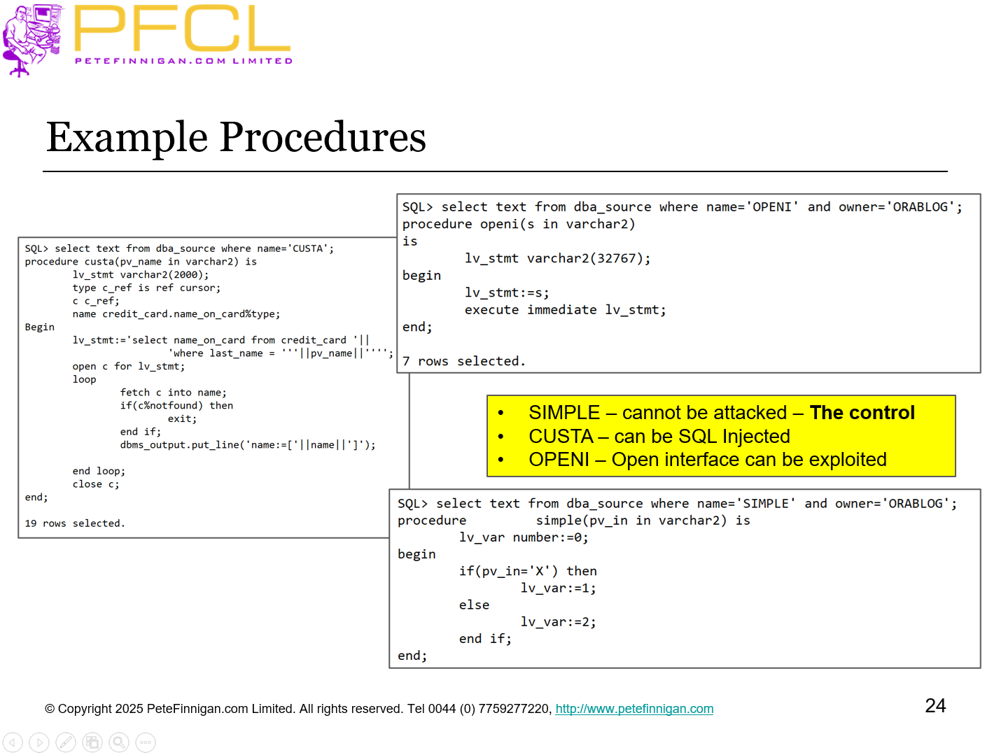 Example Procedures