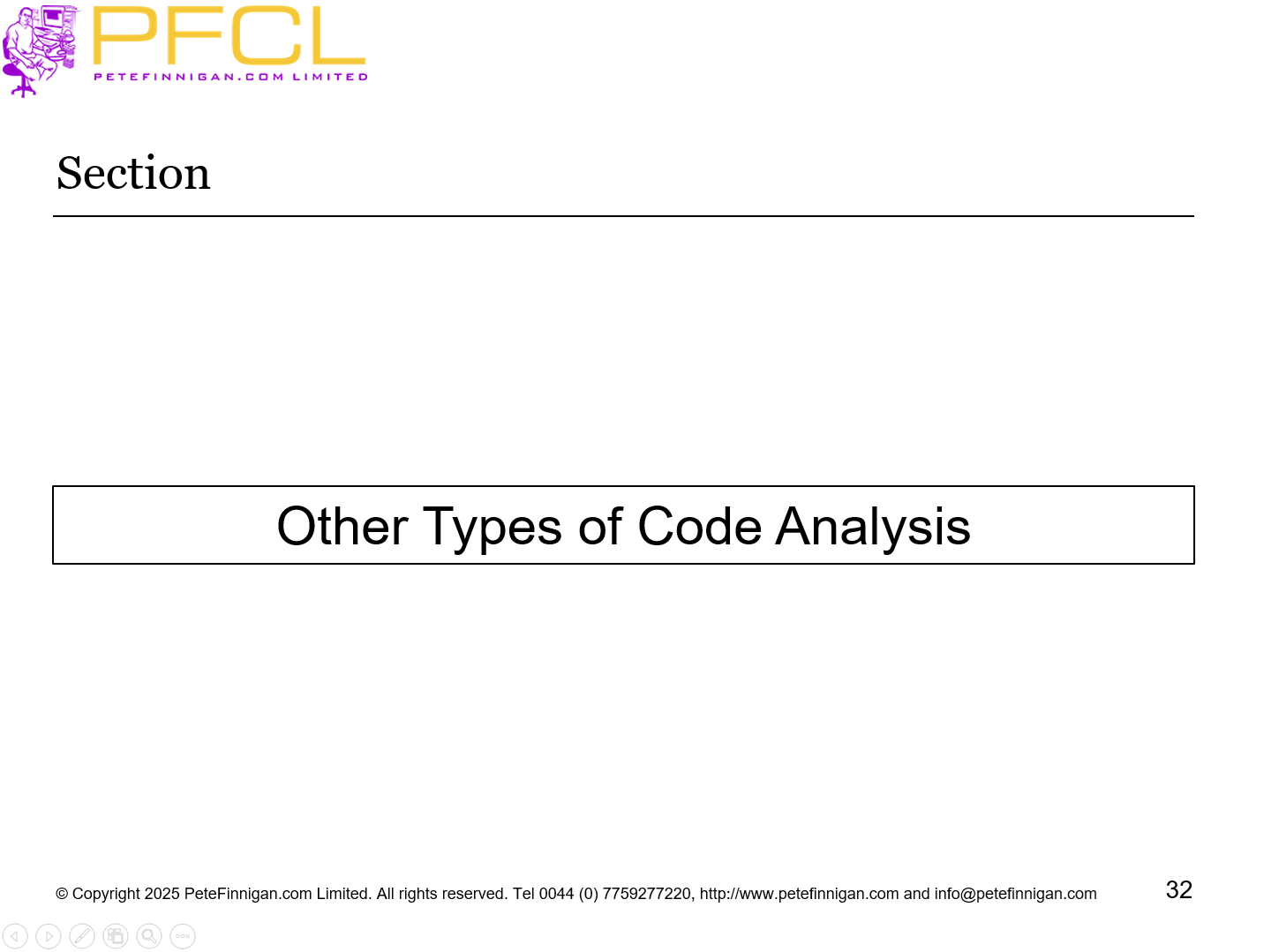 Other types of code analysis