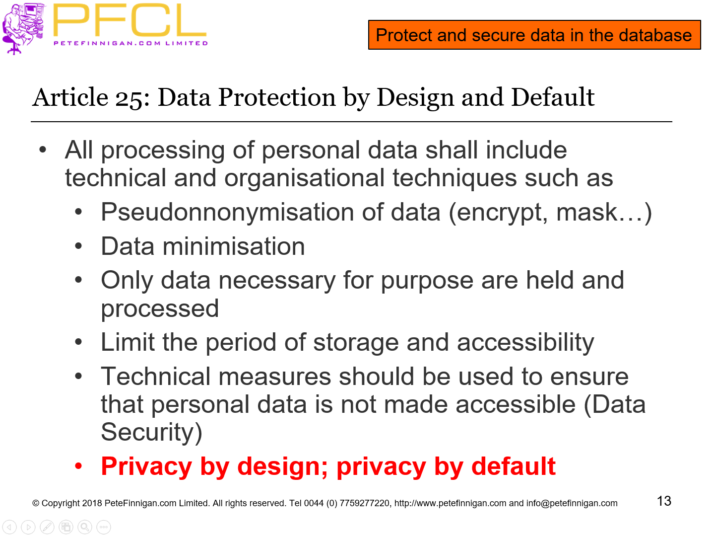Article 25: Data Protection by Design and Default
