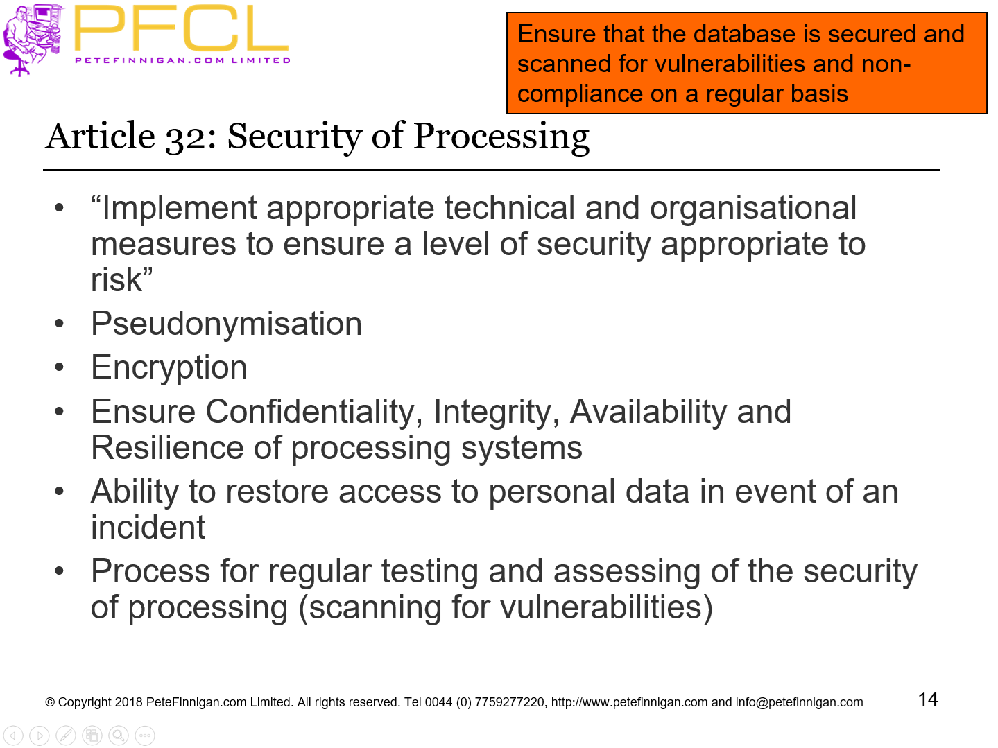Article 32: Security of Processing