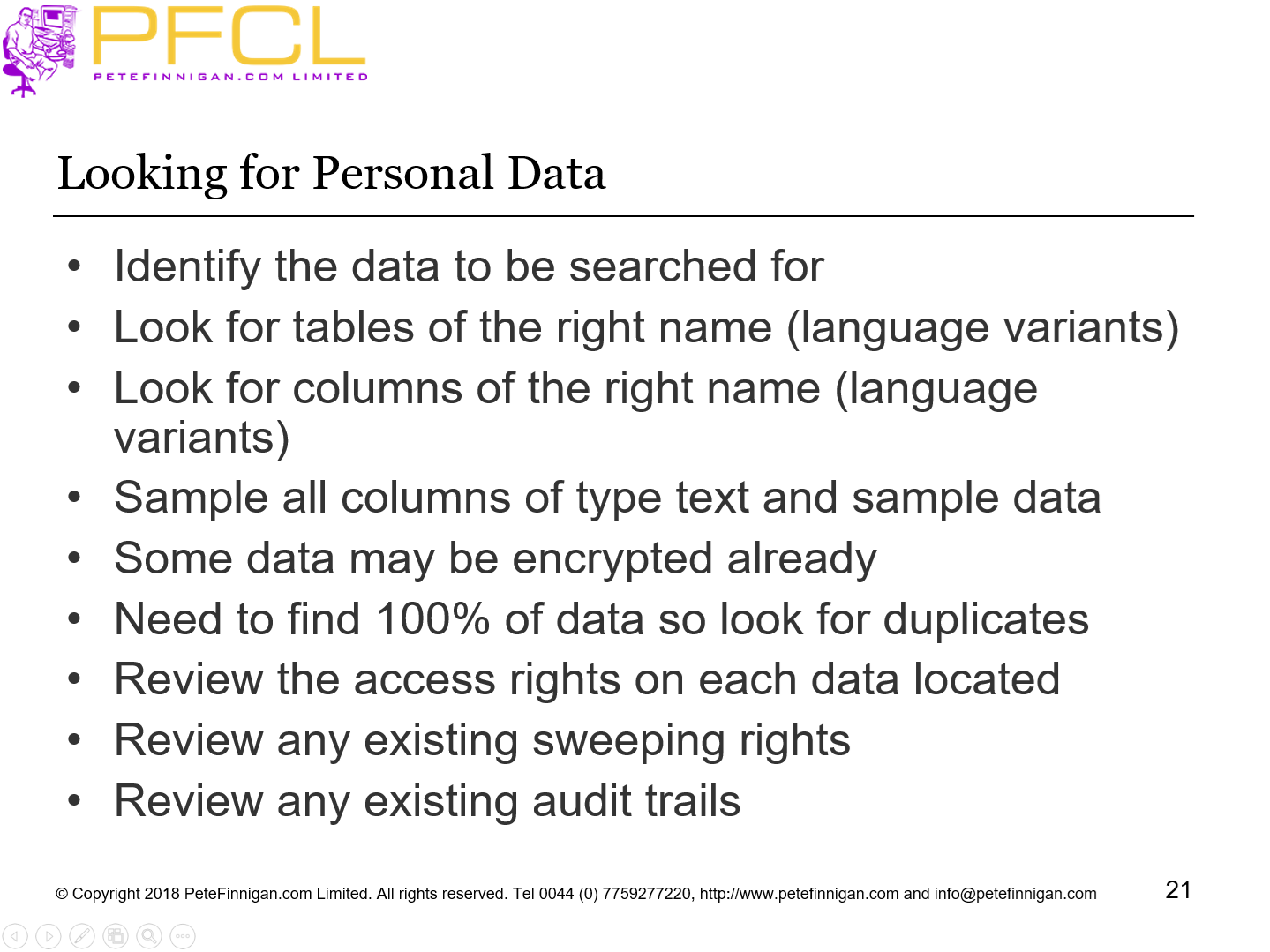 Looking for Personal Data