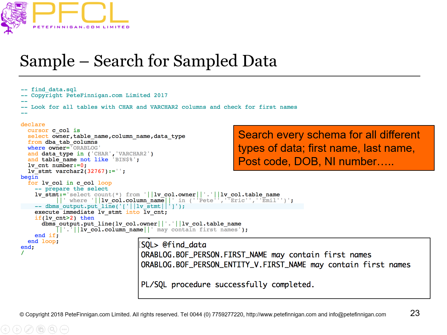 Sample – Search for Sampled Data