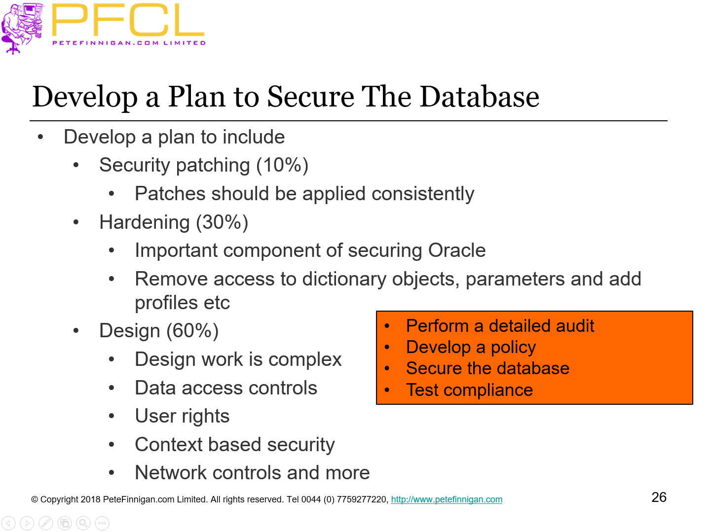 Develop a Plan to Secure The Database