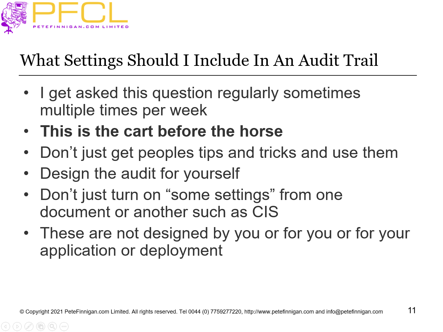 What Settings Should I Include In An Audit Trail