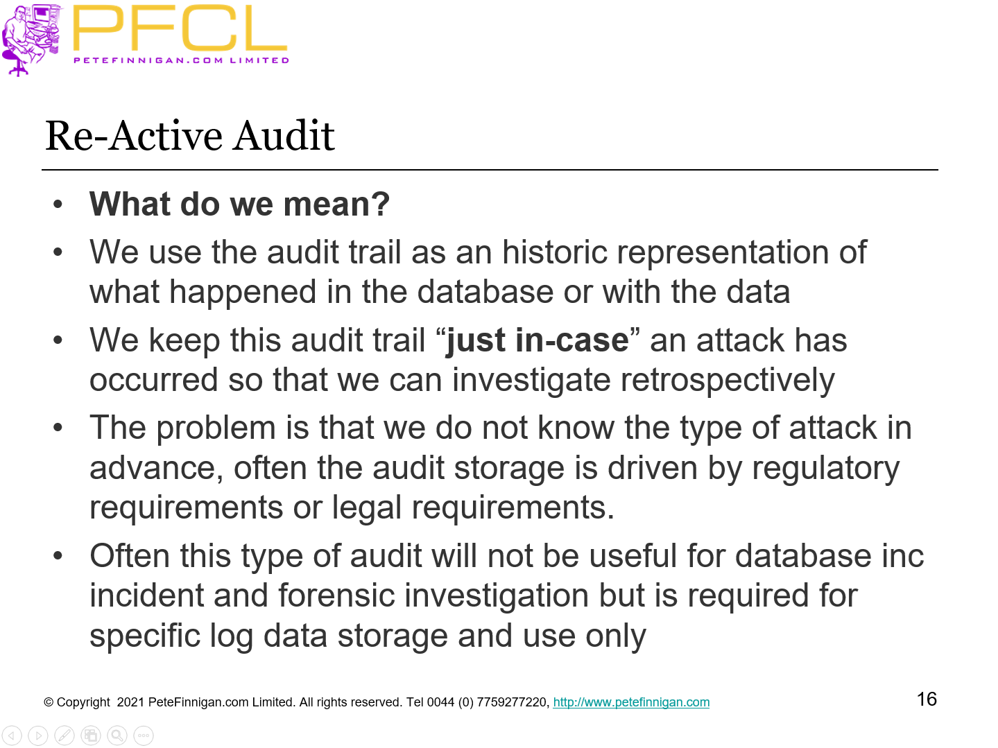 Re-Active Audit