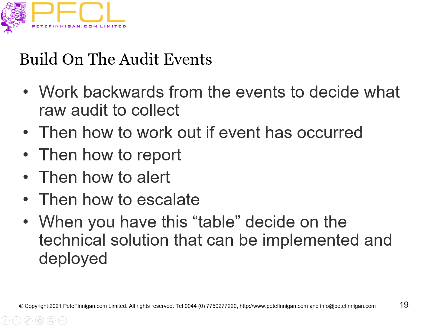 Build On The Audit Events
