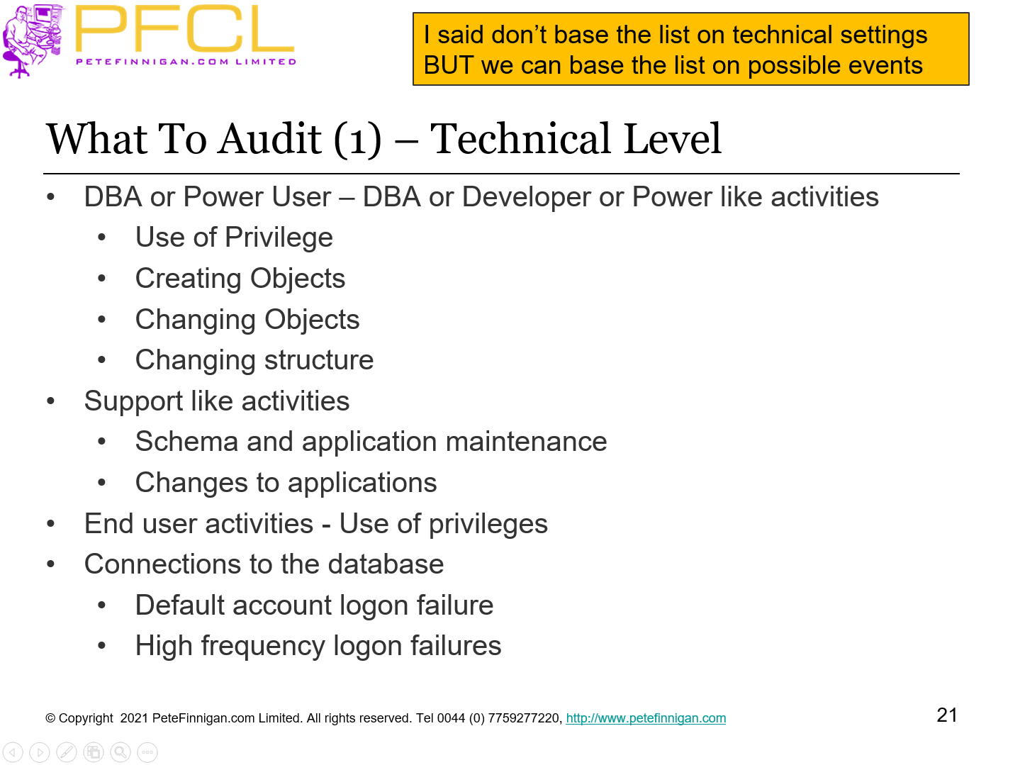 What To Audit (1) – Technical Level