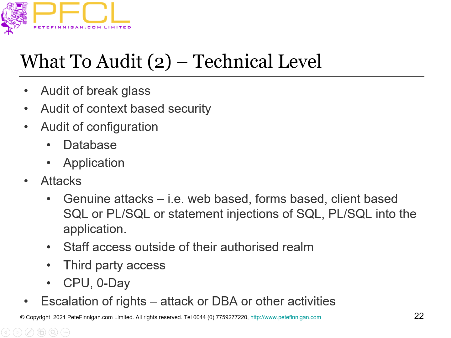 What To Audit (2) – Technical Level