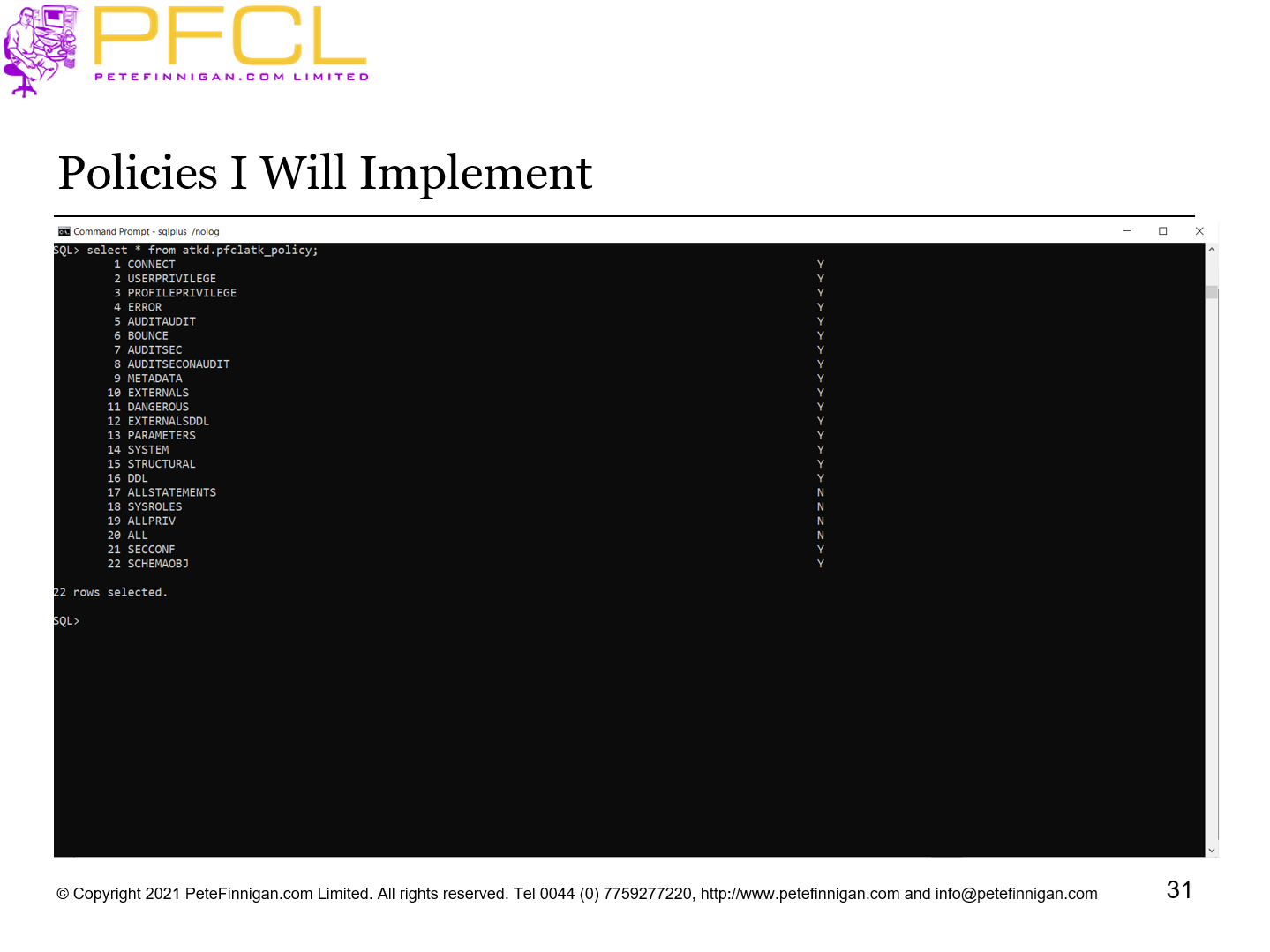 Policies I Will Implement