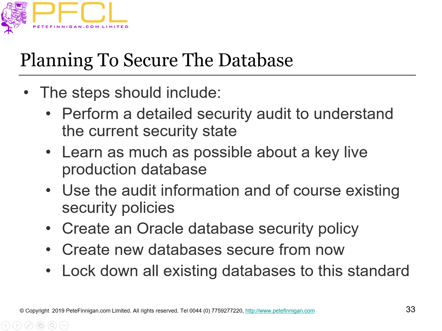 Planning To Secure The Database