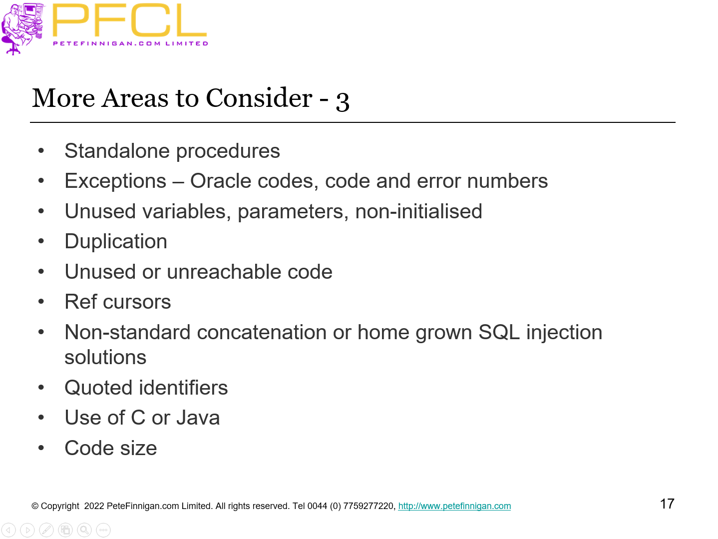 More Areas to Consider - 3