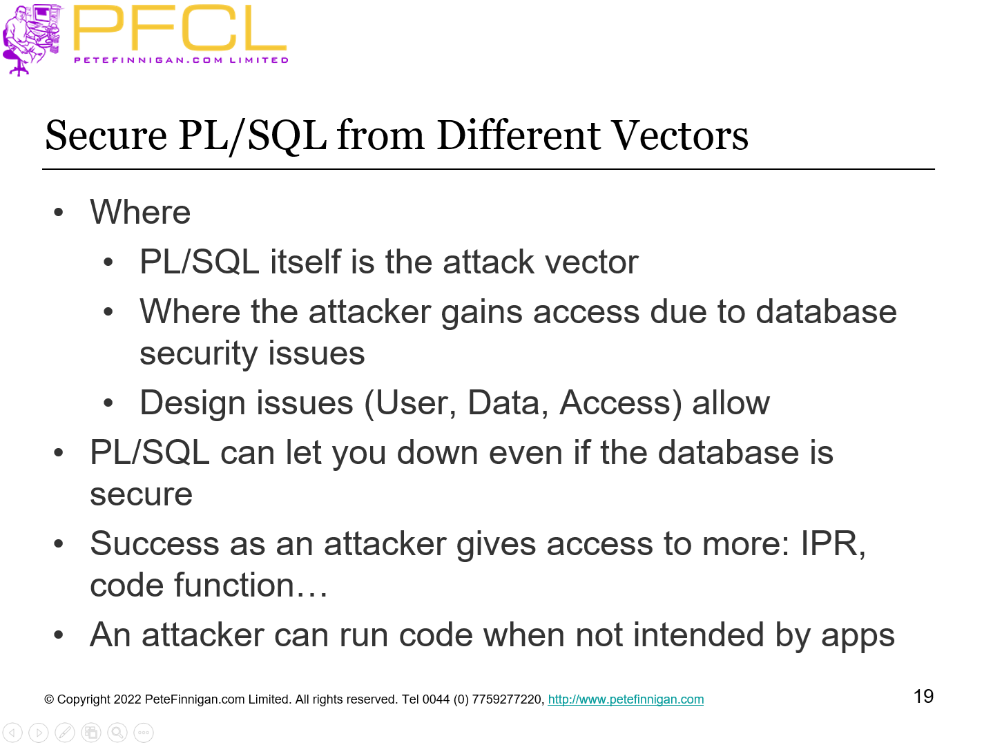 Secure PL/SQL from Different Vectors
