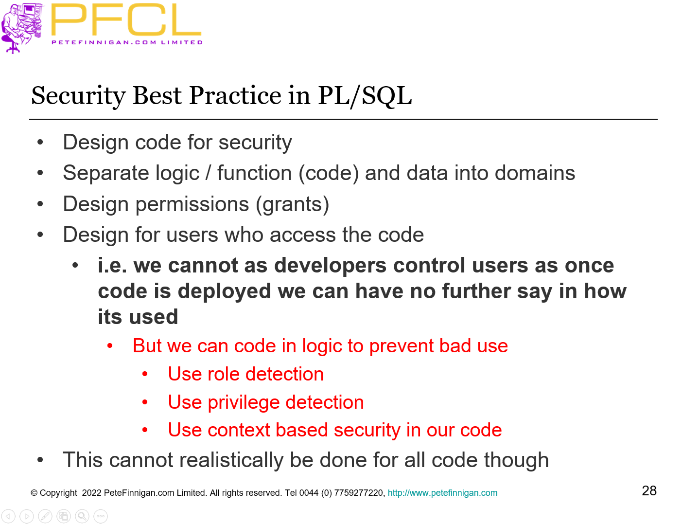 Security Best Practice in PL/SQL