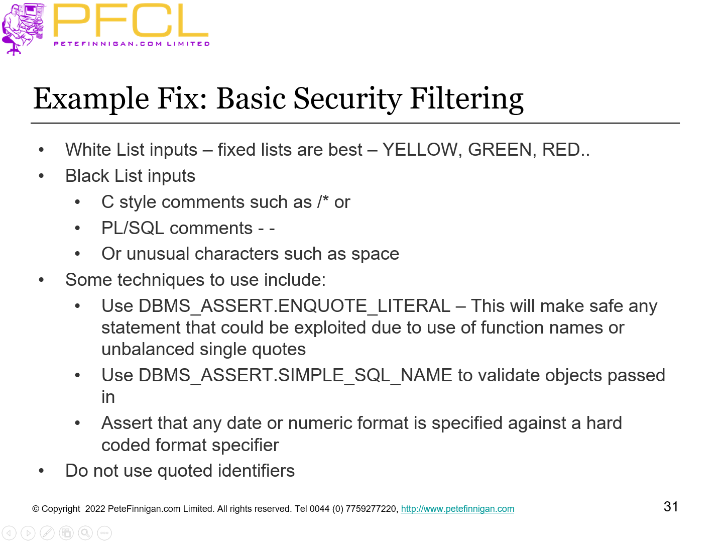 Example Fix: Basic Security Filtering