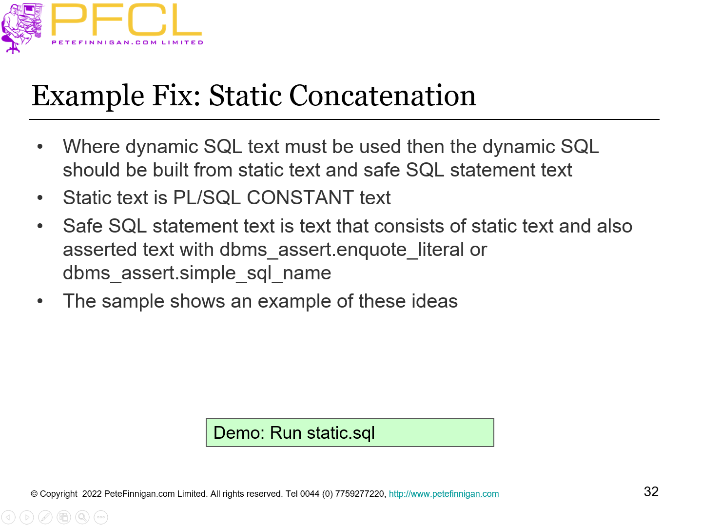 Example Fix: Static Concatenation