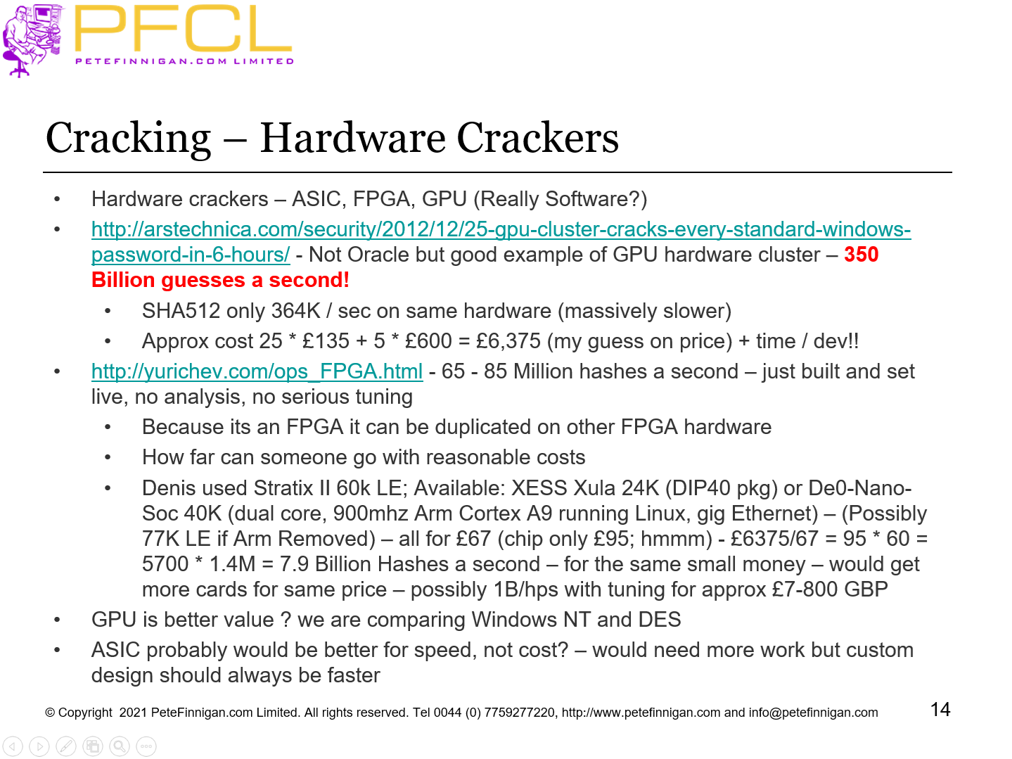 Cracking – Hardware Crackers