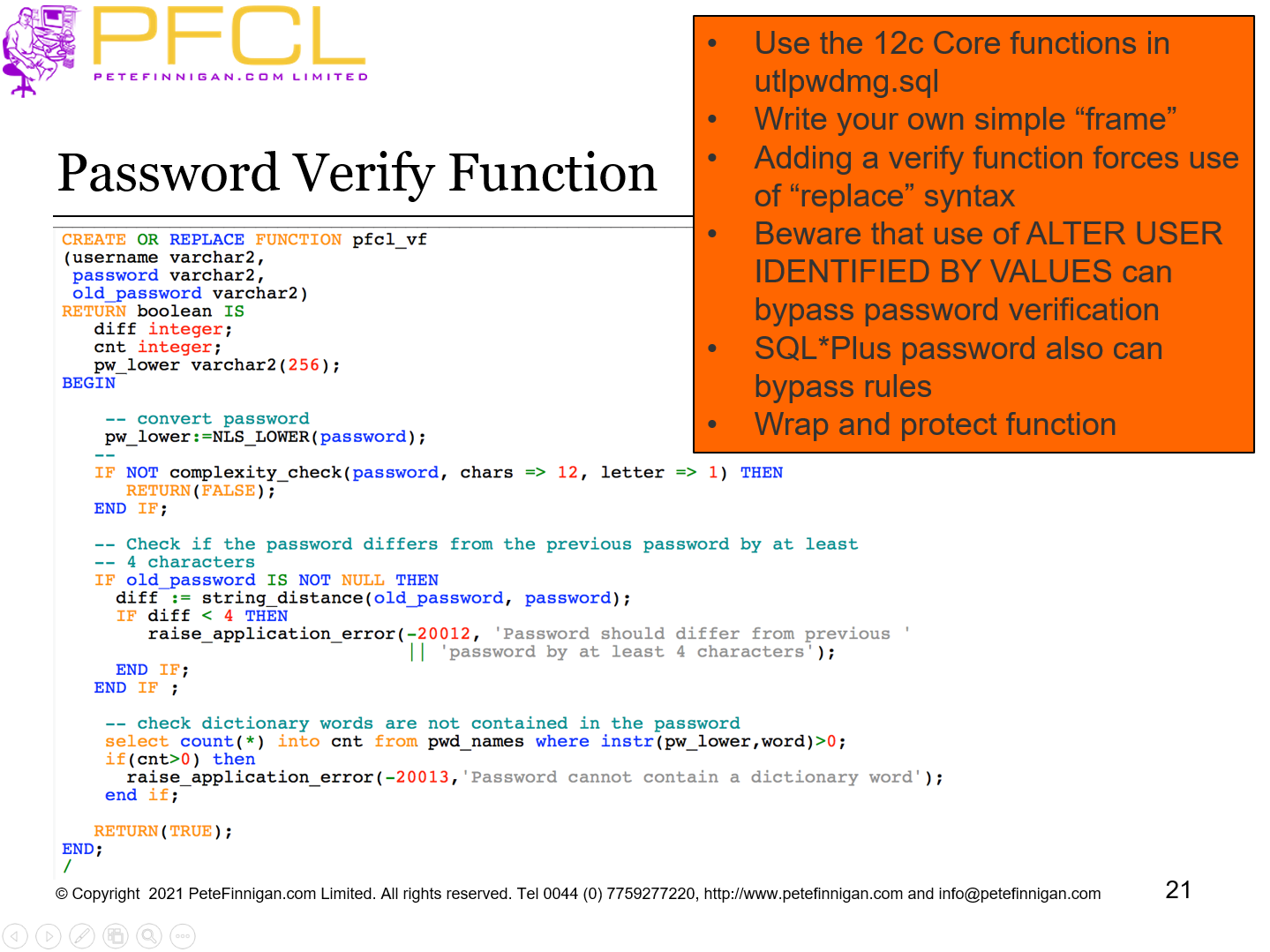 Password Verify Function