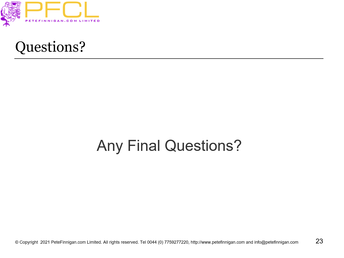 Questions?