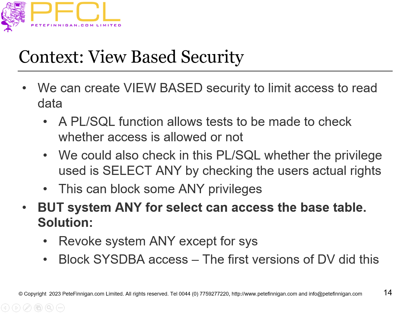 Context: View Based Security