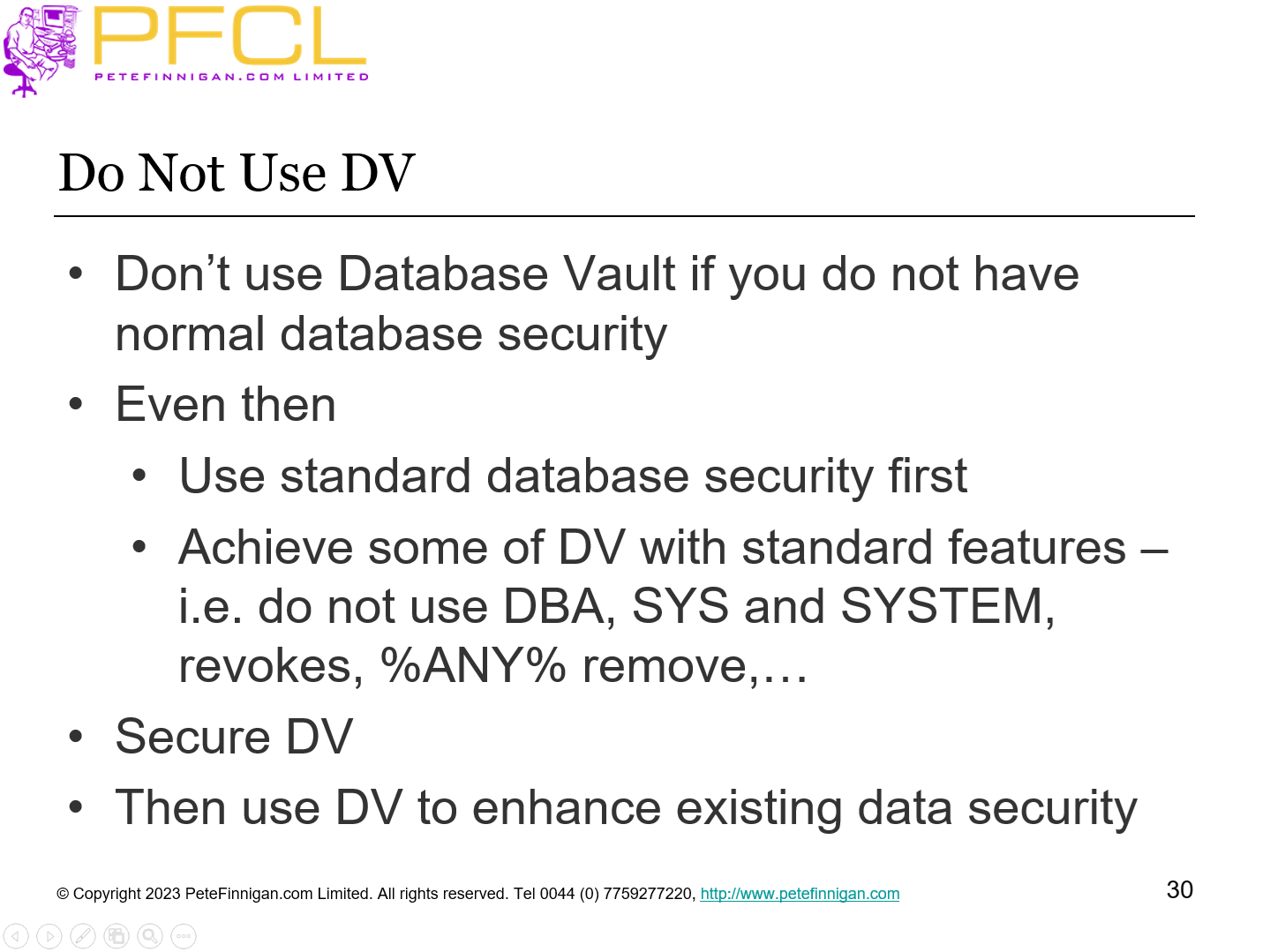 Do Not Use DV